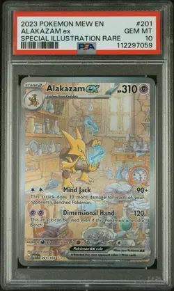 PSA 10 GEM MT Alakazam ex SIR 201/165 2023 Scarlet & Violet 151 Pokemon Card - Image 1