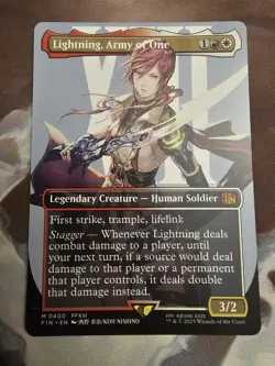 Lightning, Army of One (Borderless) - Final Fantasy - Magic MTG NM - Image 1