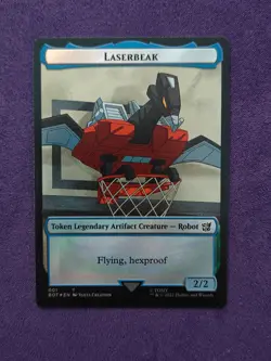 MTG Magic Transformers Commander FOIL Laserbeak / Powerstone Token - Image 1