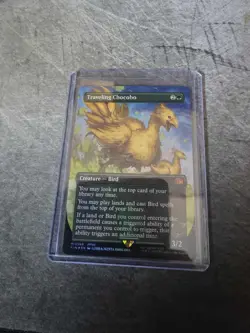 Traveling Chocobo MTG Magic Final Fantasy NM (Borderless Chocobo Track Foil) - Image 1