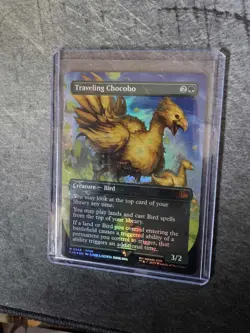 Traveling Chocobo MTG Magic Final Fantasy NM (Borderless Chocobo Track Foil) - Image 2