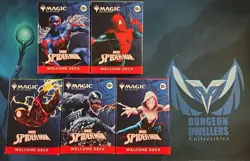 2025 MTG Magic the Gathering Spider-Man Welcome Deck Complete Set of 5 - Image 1