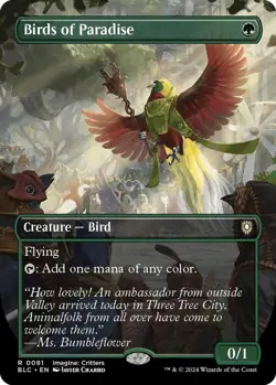 BIRDS OF PARADISE (BORDERLESS) BLOOMBURROW MTG MAGIC THE GATHERING NEAR MINT - Image 1