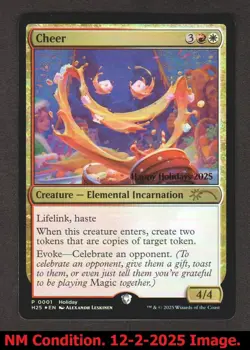 1x Cheer - FOIL PROMO Holiday 2025 WPN MTG Unique & Misc. Promos NM Magic - Image 1