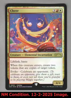 1x Cheer - FOIL PROMO Holiday 2025 WPN MTG Unique & Misc. Promos NM Magic - Image 3