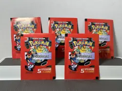 Pokemon Sealed Pack Lot of 5 - Peru Pokedex Album Sticker Red Pack - Image 1