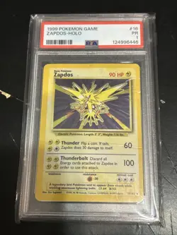 PSA 1 ZAPDOS HOLO 16/102 1999 POKEMON TCG WOTC BASE SET - Image 1