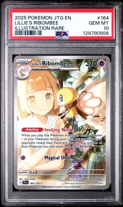 2025 POKEMON JTG EN-JOURNEY TOGETHER ILLUSTRATION RARE LILLIE'S RIBOMBEE PSA 10 - Image 1