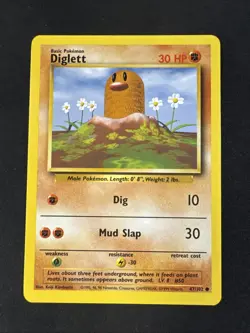 Diglett 047/102 Base Set Regular Pokemon MJ - Image 1