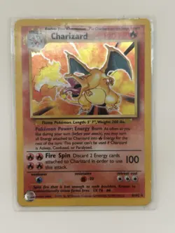 Pokemon TCG Charizard Base Set Holo Rare - Heavily Played - Image 2
