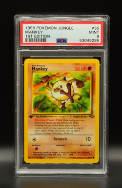 Mankey 1st Edition 1999 Pokemon Jungle #55 WOTC PSA 9 Newly Graded - Image 1