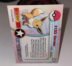 2000 Topps Pokemon TV Animation Edition Series 3 Non Holo #133 Eevee Blue Label - Image 3