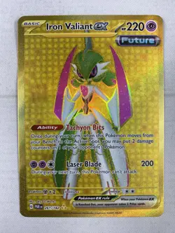Pokemon TCG: Iron Valiant EX 261/182 SV: Paradox Rift Gold Hyper Rare Holo NM - Image 1