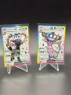 Pokemon Umbreon and Espeon Black Star Promo SVP175 SVP176 Figure Collection NM/M - Image 1