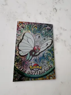 2000 Pokemon Topps Chrome Sparkle Butterfree #12 Exclusive Preview Back - Image 2