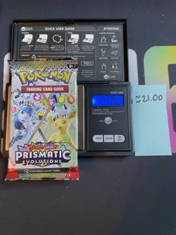 GOD PACKU 21.00g VERY HEAVY Prismatic Evolutions Pokemon Sealed Booster Pack New - Image 1