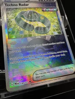 Techno Radar Holo 130/131 Prismatic Evolutions Poke Ball Pattern Pokemon Card - Image 4