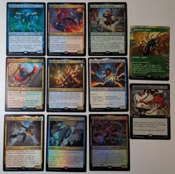 MTG Spider-Man Rare 11 Card lot, 2 Foil, 1 Borderless, 1 Extended Art All NM - Image 2