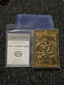 Vintage Pokemon 1999 Charizard 23K Gold Plated Card W/ Authenticity Nintendo - Image 1