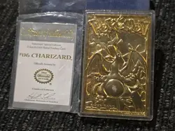 Vintage Pokemon 1999 Charizard 23K Gold Plated Card W/ Authenticity Nintendo - Image 4