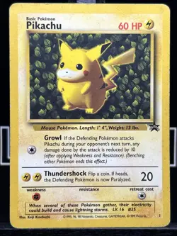 Pokemon Pikachu Black Star #1 League Promo Card 1999 WOTC Regular MP - Image 3
