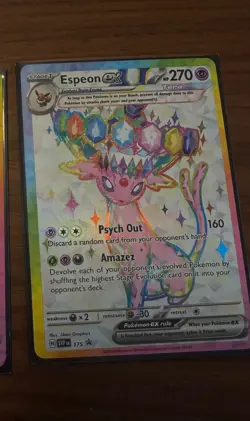 Espeon 175 Prismatic Figure collection promo card freshly sleeved ready to ship - Image 1