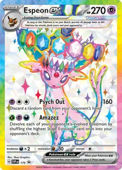 Espeon 175 Prismatic Figure collection promo card freshly sleeved ready to ship - Image 2
