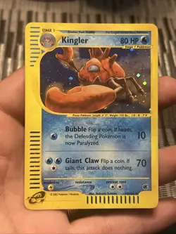 Pokemon Card Kingler 15/165 Rare Holo Expedition Set Base- LP+ - Image 1