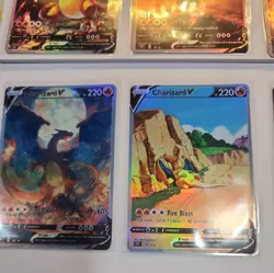 Lot of 12 Custom holo Charizard V Pokemon Trading Card sleeved & top loaded - Image 3