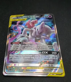 Pokemon TCG Black Star Promo Mewtwo & Mew GX SM191 Card LP - Image 1