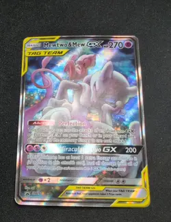 Pokemon TCG Black Star Promo Mewtwo & Mew GX SM191 Card LP - Image 2