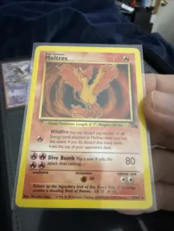 Pokemon Fossil Deck - Moltres 27/62 LP - Vintage Rare Card. T183 - Image 1