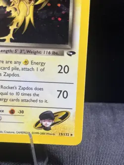 Rocket’s Zapdos Holo 15/132 Pokemon Card Gym Challenge - Image 5