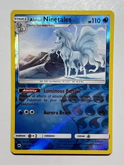 Alolan Ninetales 28/147 Reverse Holo Pokemon Card 2017 Burning Shadows LP - Image 1