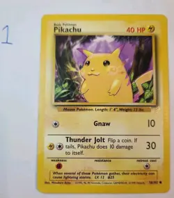 Pokemon Pikachu TCG Yellow Cheeks Base Set Promo Card E3 - Image 1