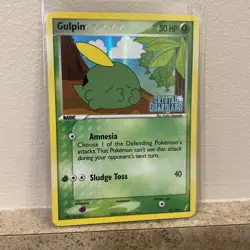 Pokemon EX Crystal Guardians Gulpin Card 33/100 (Stamped) Reverse Holo 2006 - Image 1
