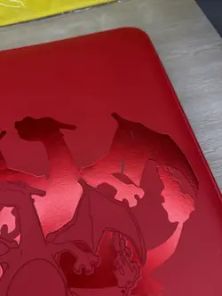 Ultra Pro Pokemon TCG Charizard 9 Pocket Leather Binder Red 360 Card Capacity 🔥 - Image 3