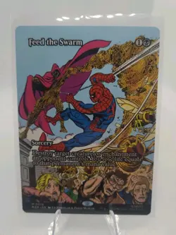 MTG Feed the Swarm 0016 Borderless MTG Spider-Man Non-Foil NM/M - Image 1