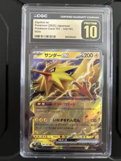Zapdos Ex #145 Japanese 2023 Pokemon 151 Holo CGC Pristine 10 - Image 1