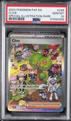 2024 POKEMON PAF EN-PALDEAN FATES SPECIAL ILLUSTRATION RARE #236 CLIVE PSA 10 - Image 1