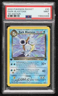 Dark Blastoise 1st Ed. Pokemon Team Rocket PSA 9 MINT 2000 - Image 1