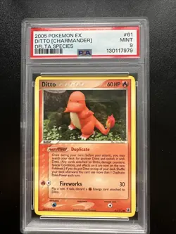2005 Pokemon EX Ditto Charmander Delta Species 61/113 PSA 9 MINT - Image 1