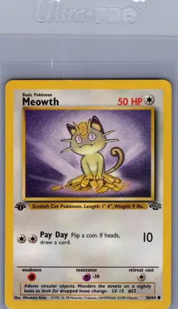 1999 Pokemon Meowth #56/64 1st Edition - Image 1