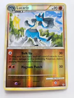 Pokemon Lucario Reverse Holo HS Unleashed 19/95 NM - Image 1