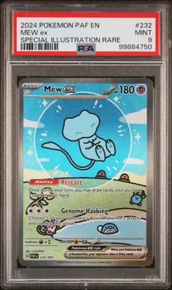PSA 9 MINT Mew ex 232/091 SV: Paldean Fates Holo Pokemon 2024 - Image 1