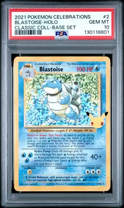 2021 POKEMON CELEBRATIONS CLASSIC COLL #2 BLASTOISE-HOLO PSA 10 - Image 1