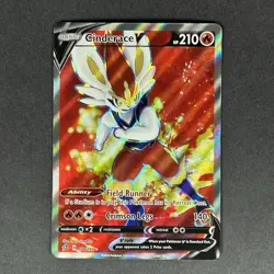 Pokemon Cinderace V Full Art Sword & Shield Rebel Clash Ultra Rare #178 - Image 1