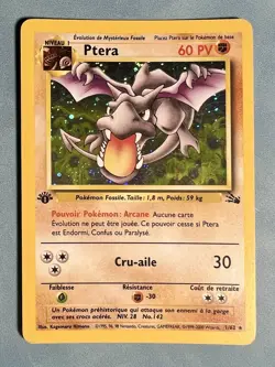 MP - Aerodactyl (Ptera) - French 1st Edition 1/62 Fossil Pokemon TCG - Holo Rare - Image 1