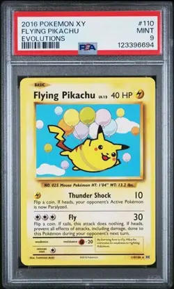 2016 Pokemon XY Evolutions Flying Pikachu 110/108 PSA 9 MINT Secret Rare - Image 1