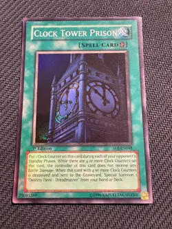 YuGiOh Clock Tower Prison EOJ-EN048 Super Rare, 1st Edition - Image 1